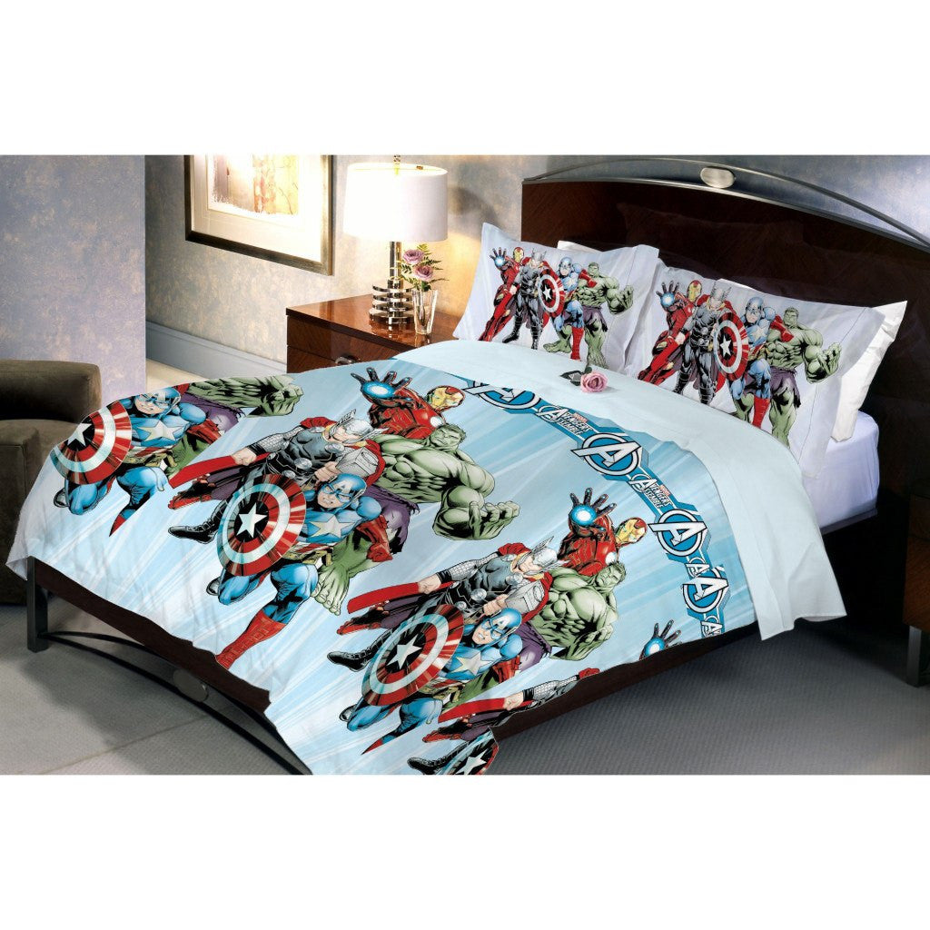 Avenger Fighter Bed Sheet With 2 Pillow Covers (Queen) Uber Urban