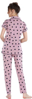 Women Printed Pink Shirt & Pyjama set
