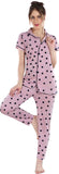 Women Printed Pink Shirt & Pyjama set