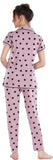 Women Printed Pink Shirt & Pyjama set