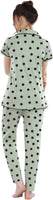 Women Printed Light Green Shirt & Pyjama set