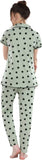 Women Printed Light Green Shirt & Pyjama set
