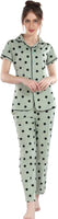Women Printed Light Green Shirt & Pyjama set