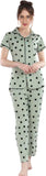 Women Printed Light Green Shirt & Pyjama set