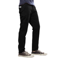 Uber Black Cotton Elastene Spike Trouser For Men (Slim Fit)