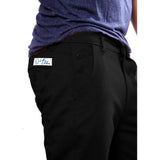 Uber Black Cotton Elastene Spike Trouser For Men (Slim Fit)