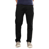 Uber Black Cotton Elastene Spike Trouser For Men (Slim Fit)