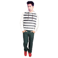 Sea Green Cotton Bonded Trouser For Men (Regular Fit)