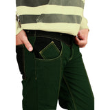 Dark Olive Green Bonded Trouser For Men (Regular Fit)