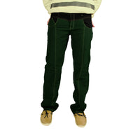 Dark Olive Green Bonded Trouser For Men (Regular Fit)