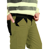 Khaki Green Stripped Bonded Trouser  For Men (Regular Fit)
