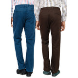 Teal brown chinos for men