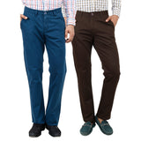 Teal brown chinos for men