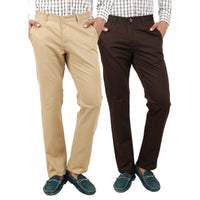 Khaki Dark Brown Cotton Chinos