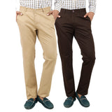 Khaki Dark Brown Cotton Chinos