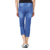 Sky Blue Cotton Denim Allyn Capri