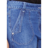 Sky Blue Cotton Denim Allyn Capri