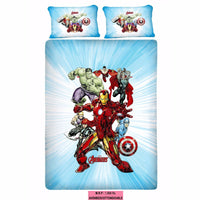 Avenger Fighters Queen Size Bedsheet With 2 Pillow Covers