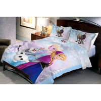 Frozen Family Double Bed Sheet And Pillow Covers