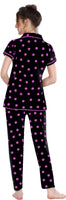 Women Printed Black Shirt & Pyjama set