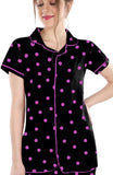 Women Printed Black Shirt & Pyjama set
