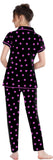 Women Printed Black Shirt & Pyjama set