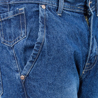 Regular Fit Cross Pocket Blue Denim Jeans - Cool