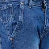 Regular Fit Cross Pocket Blue Denim Jeans - Cool