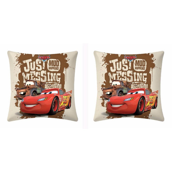 Disney Cars Lightning McQueen Mud Cushion Cover (Pack Of Two)