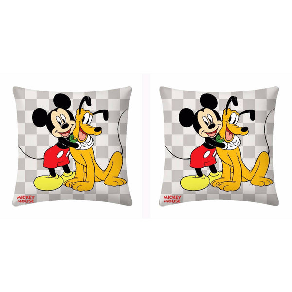 Disney Mickey Mouse And Pluto Square Background Cushion Cover- 2 piece pack