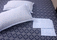 400 Thread Count Printed Navy Bedsheet with 4 Pillow Covers