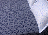 400 Thread Count Printed Navy Bedsheet with 4 Pillow Covers