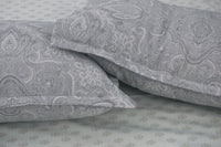 400 Thread Count Printed White Cream Bedsheet with 4 Pillow Covers