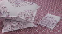 400 Thread Count Printed Pink Bedsheet with 4 Pillow Covers