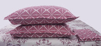 400 Thread Count Printed White Pink Bedsheet with 4 Pillow Covers