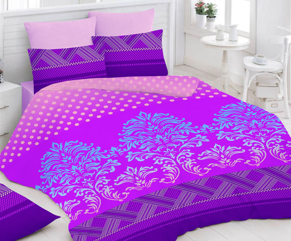 Purple Bed Sheet And Pillow Covers (Queen)