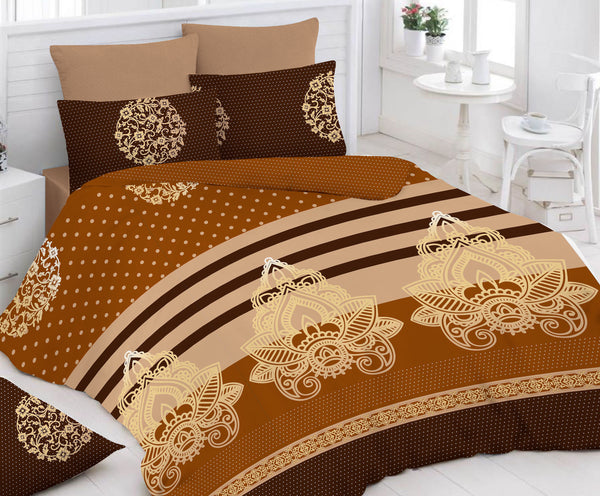 Brown Bed Sheet And Pillow Covers (Queen)