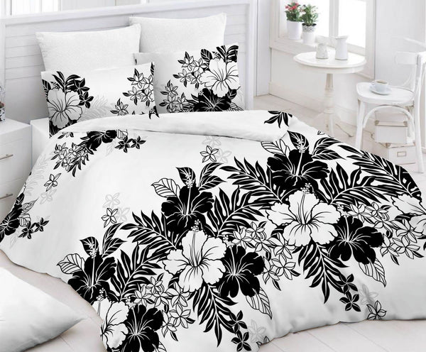 Monochrome Bed Sheet And Pillow Covers (Queen)