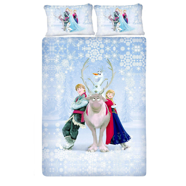 Disney Frozen Yak Queen Size Bedsheet With 2 Pillow Covers