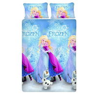 Disney Winter Hug Microfiber Queen size  Bedsheet With 2 Pillow Covers