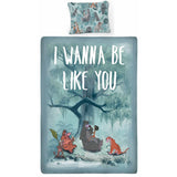 Disney Jungle Book Mowgli Cartoon Single Bedsheet With 1 Pillow Cover
