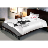 Disney Mickey Monotone single Bedsheet With 1 Pillow Cover