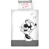 Disney Minnie Monotone Single Bedsheet With 1 Pillow Cover
