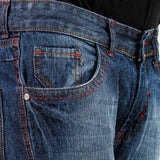 Slate Gray Red Thread Denim