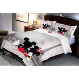 Disney Mickey Minnie In Paris Double Bed Sheet With 2 Pillow Covers