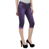 Purple Neo Denim Capri