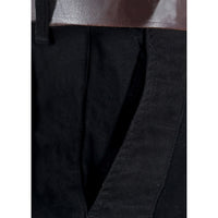 Stripped Black PU Bone Trouser