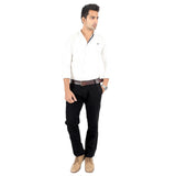 Stripped Black PU Bone Trouser