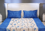 Clear Sky Poly Cotton Bed Sheet With 2 Pillow Covers