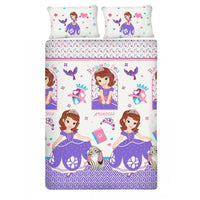 Disney Sofia Microfiber Queen Size Bedsheet With 2 Pillow Covers